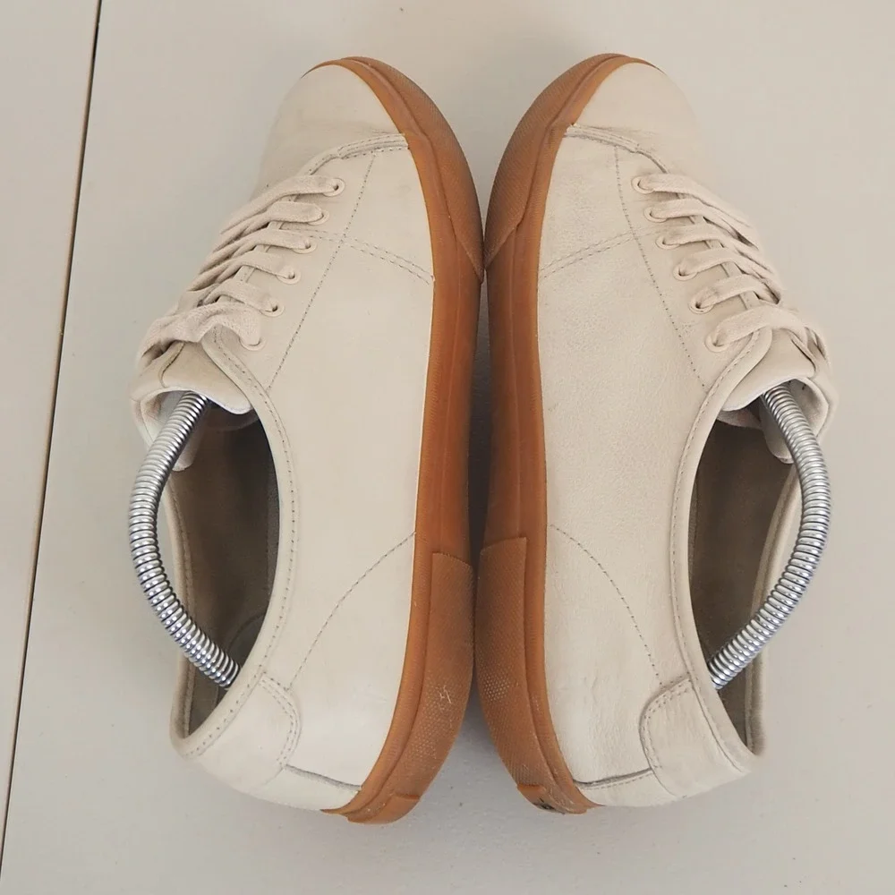 Frye GIA Low Lace Ivory‎ Leather Upper Sneakers Women's Size 9.5M FR41118